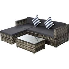 Outdoor Lounge Sets Garden & Outdoor Furniture OutSunny 860-017BK Outdoor Lounge Set, 1 Table incl. 3 Sofas