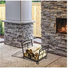 Fireplace Accessories OutSunny Foldable Firewood Log Holder