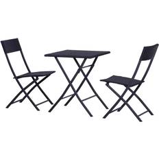 Metal Bistro Sets Garden & Outdoor Furniture OutSunny 3PC Bistro Set, 1 Table incl. 2 Chairs
