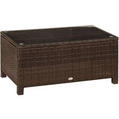 Outdoor Side Tables Garden & Outdoor Furniture OutSunny Garden Rattan Side Table Brown Outdoor Side Table