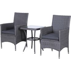 Metal Bistro Sets Garden & Outdoor Furniture OutSunny 863-033 Bistro Set, 1 Table incl. 2 Chairs