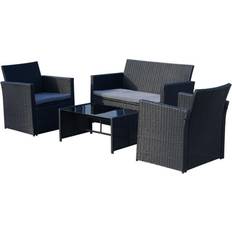 Armrests Outdoor Lounge Sets OutSunny 860-064V01BK Outdoor Lounge Set, 1 Table incl. 3 Sofas