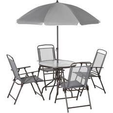 OutSunny Patio Dining Sets Garden & Outdoor Furniture OutSunny 6 piece Patio Patio Dining Set, 1 Table incl. 4 Chairs