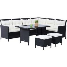 OutSunny 860-025 Outdoor Lounge Set, 1 Table incl. 4 Sofas