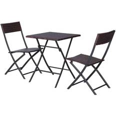 Bistro Sets Garden & Outdoor Furniture OutSunny 2-Seater Rattan Bistro Bistro Set, 1 Table incl. 2 Chairs