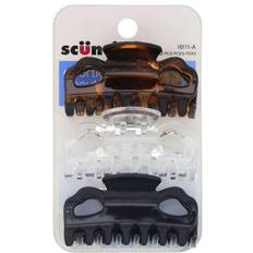 Hair Pins Scunci Effortless Beauty Jaw Clips Assorted Colors 3 Pieces