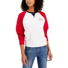 Tommy Hilfiger Women's Colorblocked Sweatshirt - Bright White/Scarlet