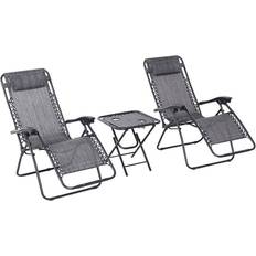 Adjustable Backrest Patio Chairs Garden & Outdoor Furniture OutSunny 84B-271CG Reclining Chair