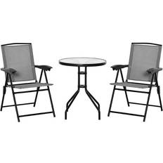 OutSunny Bistro Sets Garden & Outdoor Furniture OutSunny 3 Piece Bistro Bistro Set, 1 Table incl. 2 Chairs
