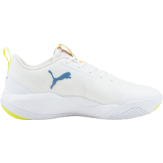 Men - White Handball Shoes Puma Eliminate Pro - Puma White-Mykonos Blue-Yellow Alert