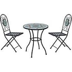 Metal Bistro Sets Garden & Outdoor Furniture OutSunny 84B-052 Bistro Set, 1 Table incl. 2 Chairs
