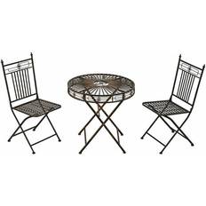 Metal Bistro Sets Garden & Outdoor Furniture OutSunny 84B-984 Bistro Set, 1 Table incl. 2 Chairs
