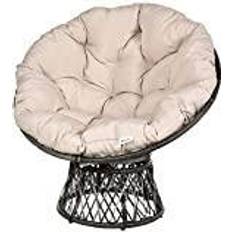 Beige Garden Chairs OutSunny 360° Swivel Rattan Chair 867-021V70
