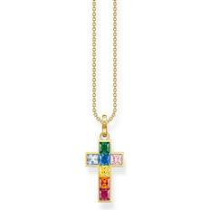 Thomas Sabo Glam & Soul Cross Necklace - Gold/Multicolour
