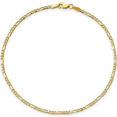 Primal Gold Flat Figaro Chain Anklet - Gold