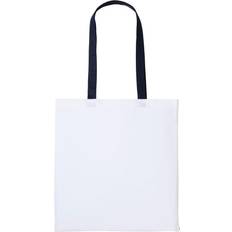 Nutshell Varsity Shopper Long Handle Tote Bag - White/Oxford Navy