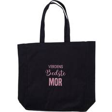 Women Fabric Tote Bags ID World's Best Mother - Black/Purple