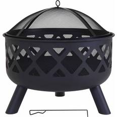 Charles Bentley Large Round Fire Pit with Mesh Cover