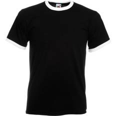 Fruit of the Loom Valueweight Ringer T-shirt Unisex - Black/White