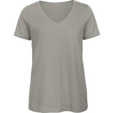 B&C Collection Womens Favourite Organic V-Neck T-shirt - Light Grey