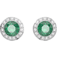 Transparent Earrings Swarovski Angelic Stud Earrings - Silver/Green/Transparent