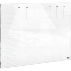 Nobo Small Desktop Wall Planner 1915602 Dry Erase Glass Surface Frameless 430 x 560 mm White
