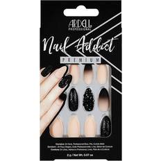 Ardell Nail Addict Premium Artificial Nail Set Black Stud & Pink Ombre 24-pack