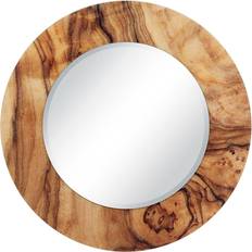 Green Wall Mirrors Empire Art Direct Forest Round Beveled on Free Floating Reverse Printed Tempered Glass, 36" x 36" x 0.4" Wall Mirror