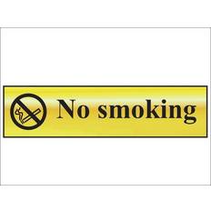 Gold Boxes & Baskets Scan No Smoking Polished Brass Effect 200 x 50mm Small Box