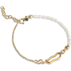 Pearl Bracelets ENAMEL Copenhagen Juliana Bracelet - Gold/Pearl/Green