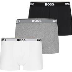 Multicoloured Underwear Hugo Boss Logo Waistbands Trunks 3-pack - White/Grey/Black