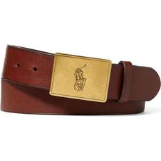 Polo Ralph Lauren Men Accessories Polo Ralph Lauren Pony Plaque Leather Belt - Brown