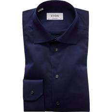Eton Mellanblå Signature Twill-skjorta