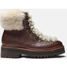 Grenson Nettie Hiking-Style Leather and Shearling Boots