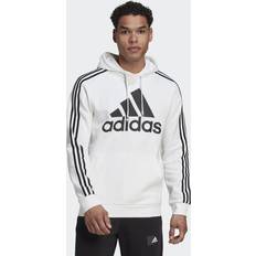 Adidas Cotton Tops adidas Big Logo Stripe Fleece Hoodie White/Black