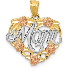 Finest Gold Mom Heart Pendant - Gold/Silver