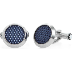 Montblanc Lacquer Inlay Cufflinks - Silver/Blue