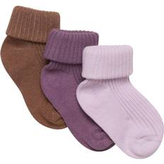Minymo Socks Minymo Baby Rib Socks 3-pack - Very Grape