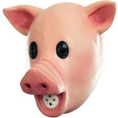 Pink Facemasks Fancy Dress Rubies Squeaky Pig Mask