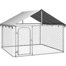 vidaXL Outdoor Dog Cage with Roof 200x200x150cm
