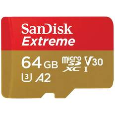 SanDisk 64 GB Memory Cards SanDisk Extreme microSDXC Class 10 UHS-I U3 V30 A2 170/80MB/s 64GB