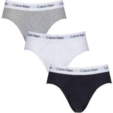 Men - White Men's Underwear Calvin Klein Cotton Stretch Hip Brief 3-pack - Grey/Black/White