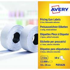 Best Price Guns Avery Labels for Labelling Gun 2-Line Removable [Pack 10] PLR1626