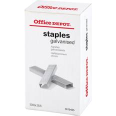 Office Depot Desktop Stationery Office Depot 26/6 Staples 5619465 Metal Silver Pack of 5000