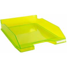 Exacompta Office Letter Tray Midi Combo Pack of 6 Translucent Gloss, Lime Green