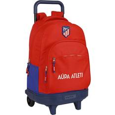 Waterproof School Bags Atlético Madrid School Rucksack with Wheels Red Navy Blue (33 x 45 x 22 cm)