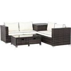 Armrests Outdoor Lounge Sets OutSunny 860-104V7 Outdoor Lounge Set, 1 Table incl. 2 Sofas
