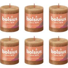 Bolsius 4x Rustic Pillar Spice Brown Home Holiday Candle