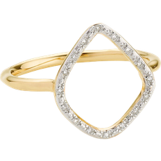 Monica Vinader Riva Hoop Ring - Gold/Silver/Diamonds