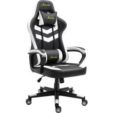 Vinsetto Faux Leather Gaming Chair - Black/White